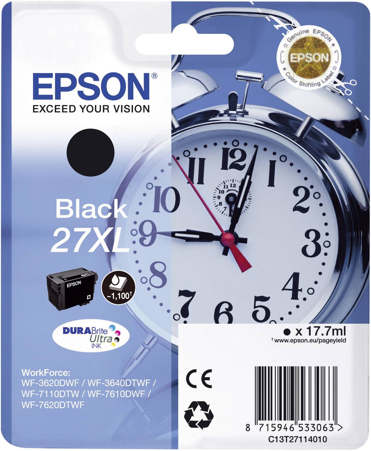 EPSON 27XL XL Schwarz Tintenpatrone