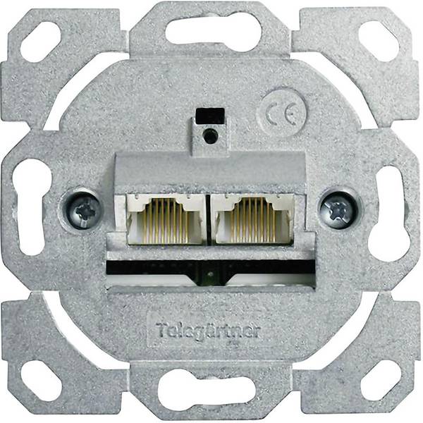 TELEGÄRTNER Dose AMJ45 ohne Zentralplatte, 2x RJ-45 Cat.5e (Class D)