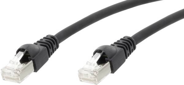 Telegärtner L00006D0101 RJ45 Patchkabel CAT 5e F/UTP 50.00 m Schwarz Flammwidrig, mit Rastnasenschutz 1 St.