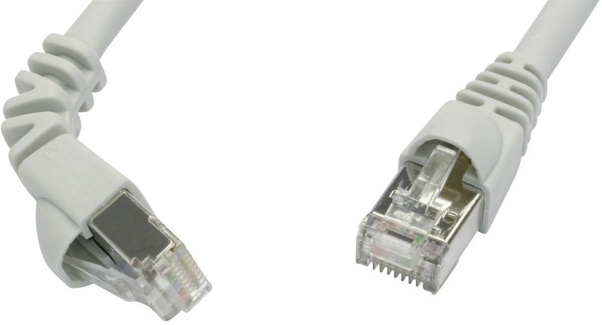 Telegärtner 100008287 RJ45 Patchkabel CAT 6a S/FTP 2.00 m Grau Flammwidrig, mit Rastnasenschutz 1 St.