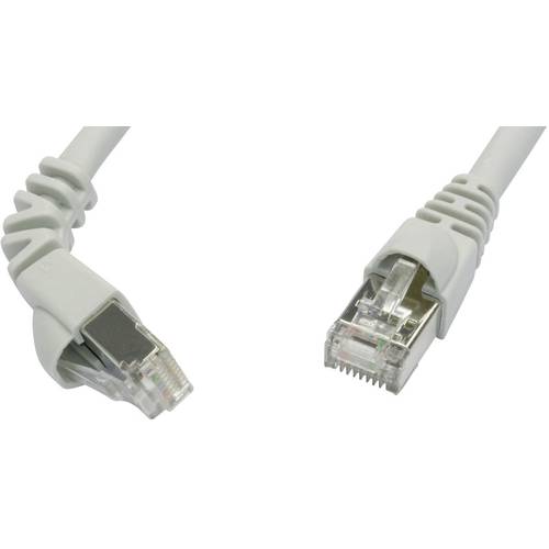 Telegärtner 100008669 RJ45 Netzwerkkabel, Patchkabel CAT 6a S/FTP 5.00 m Grau Flammwidrig, mit Rastnasenschutz 1 St.