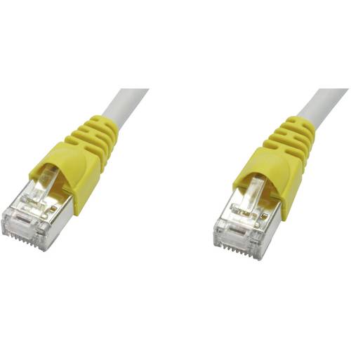 Telegärtner RJ45 (gekreuzt) Netzwerk Anschlusskabel CAT 6a S/FTP 7.50 m Grau Flammwidrig, mit Rastnasenschutz