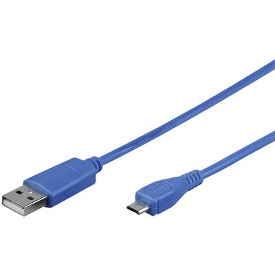 Goobay USB-Kabel USB 2.0 USB-A Stecker, USB-Micro-B Stecker 0.95 m Blau  43702