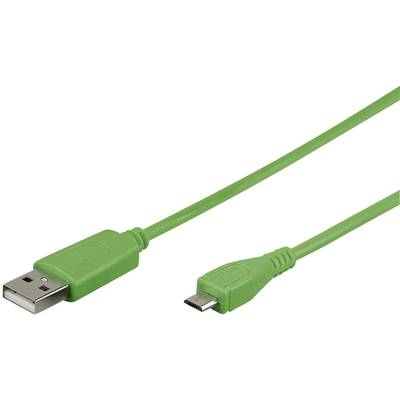 Goobay USB-Kabel USB 2.0 USB-A Stecker, USB-Micro-B Stecker 0.95 m Grün  43703
