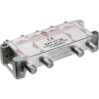 Goobay 67005 SAT Verteiler 8fach SAT Splitter / 8x F Buchse Ausgang / SAT Antennenkabel / 8-fach Antennenverteiler