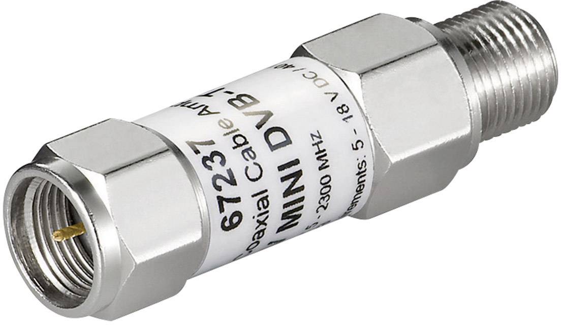 Goobay Mini Koaxialkabel-Verstärker 18 dB (DVB-T / SAT) F-Stecker > F-Buchse; 5 MHz - 2300 MHz-0
