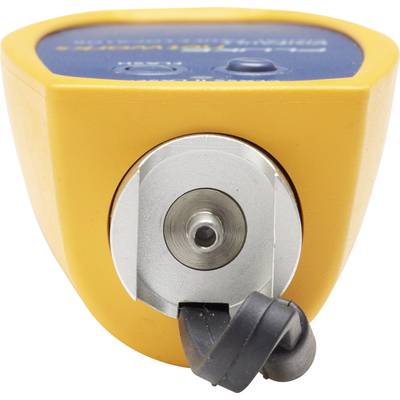 Ein gelbes elektronisches Messgerät mit Kabel, vermutlich zur Analyse oder Messung in technischen oder wissenschaftlichen Anwendungen.