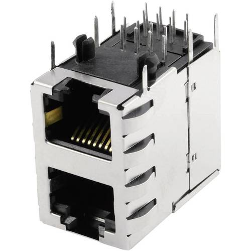 Thumbnail - BEL Stewart Connectors SS-738811S-PG4-AC Modular-Einbaubuchse Doppelstock 2x1 Port geschirmt Cat.5 SS-738811S-PG4-AC Buc...