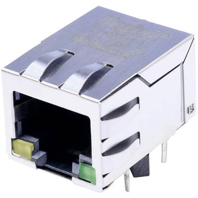 BEL Stewart Connectors  MagJack 10/100Base-TX 4 Übertrager mit LEDs Tab down SI-60062-F Buchse, Einbau horizontal 10/100