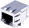 BEL Stewart Connectors MagJack 10/100Base-TX 4 Übertrager mit LEDs Tab down SI-60024-F Buchse, Einbau horizontal 10/100Base-TX Pole: 8P8C Vernickelt, Metall 1 St.