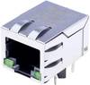BEL Stewart Connectors MagJack 10/100Base-TX 4 Übertrager mit LEDs Tab down SI-60118-F Buchse, Einbau horizontal 10/100Base-TX Pole: 8P8C Vernickelt, Metall 1 St.