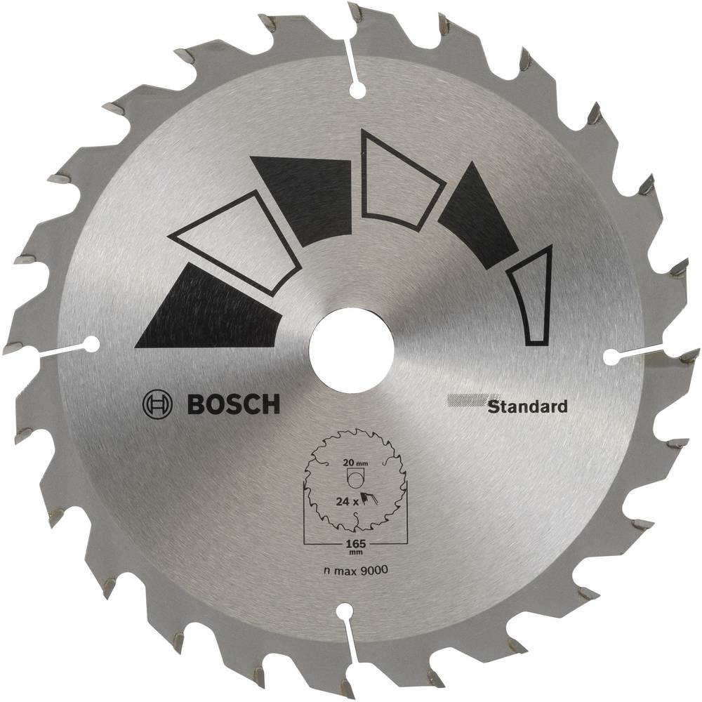 Bosch Accessories Standard 2609256B55 Cirkelzaagblad 165 x 20 mm Aantal tanden: 24 1 stuk(s)