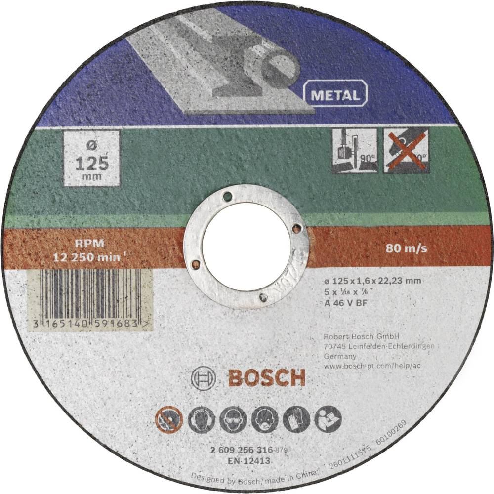 Bosch Accessories A 46 T BF 2609256316 Doorslijpschijf recht 125 mm 1 stuk(s) Metaal