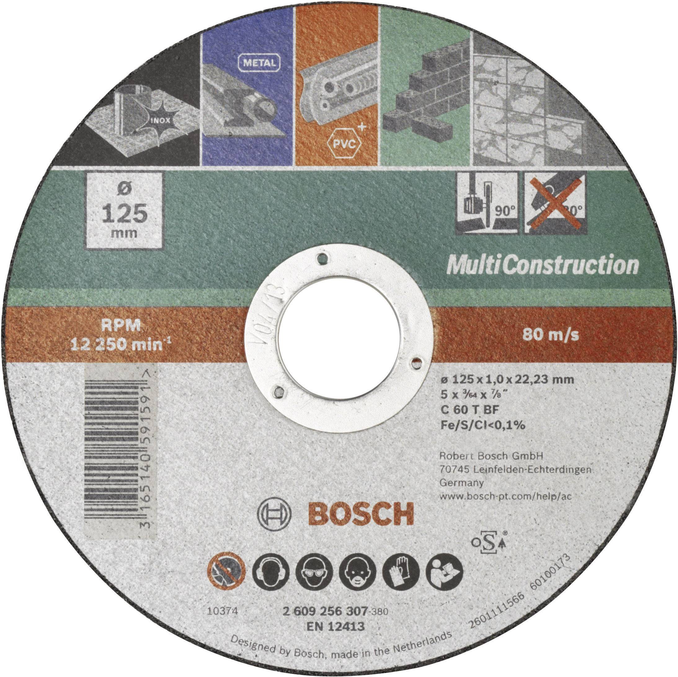 Schleifscheibe von Bosch für 'MultiConstruction', Durchmesser 125 mm, Umdrehungen 12.250/min, geeignet für Metall, PVC, Steine.