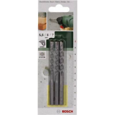 Bosch Accessories  2609256909  Beton-Spiralbohrer-Set 3teilig 5.5 mm, 6 mm, 7 mm  SDS-Quick 1 Set