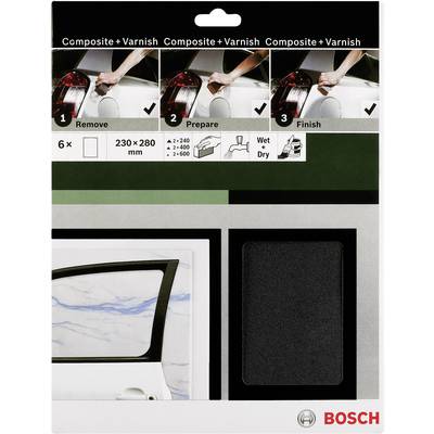 Bosch Accessories  2609256C47 Handschleifpapier-Set  Körnung 240, 400, 600  (L x B) 230 mm x 280 mm 1 Set