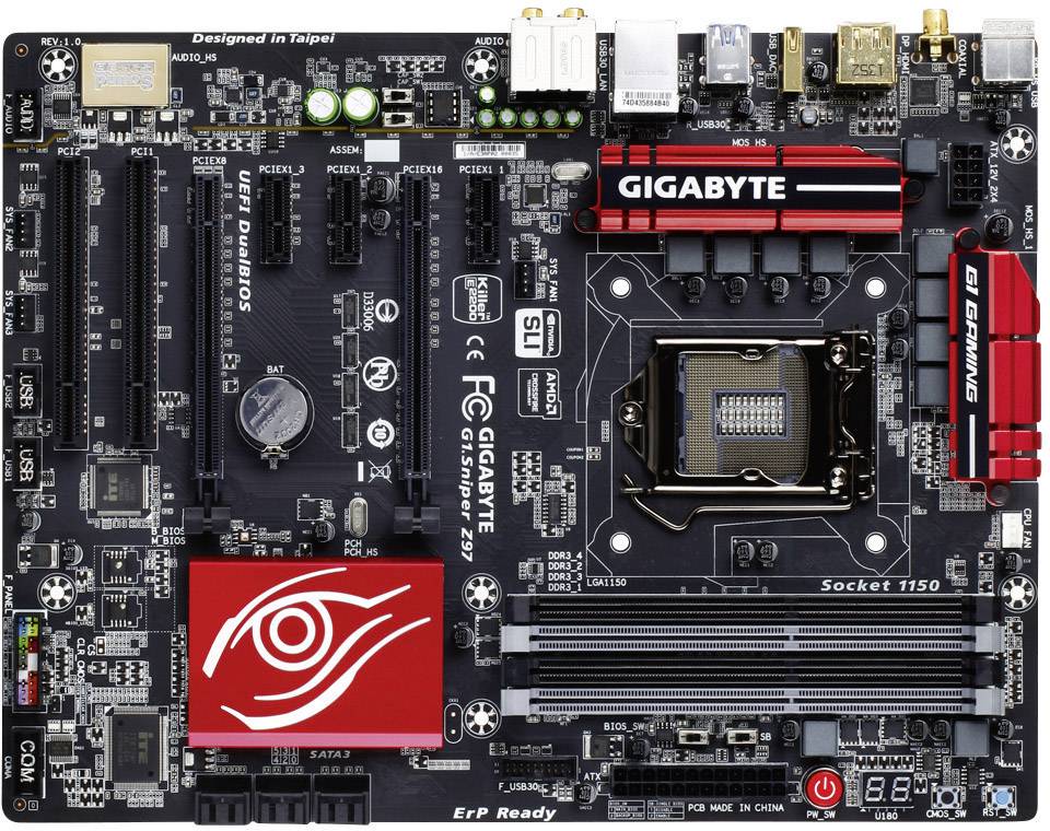 Mainboard Gigabyte G1.SNIPER Z97 PC base Intel® 1150 Form factor ATX