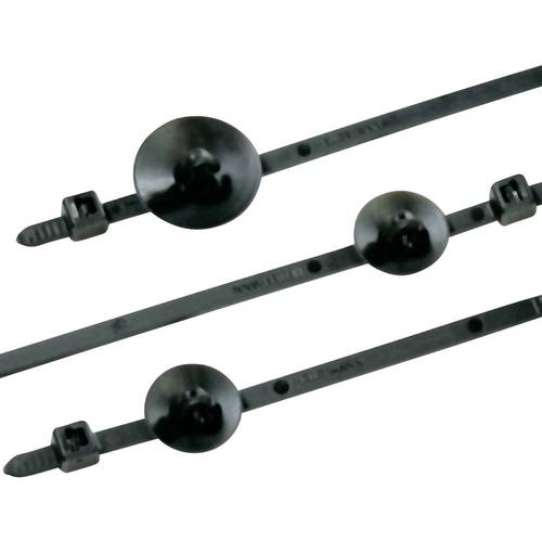 HellermannTyton 150-15493 T80RSFT Kabelbinder 190 mm 4.60 mm Schwarz mit Spreizanker und Teller 1 St.