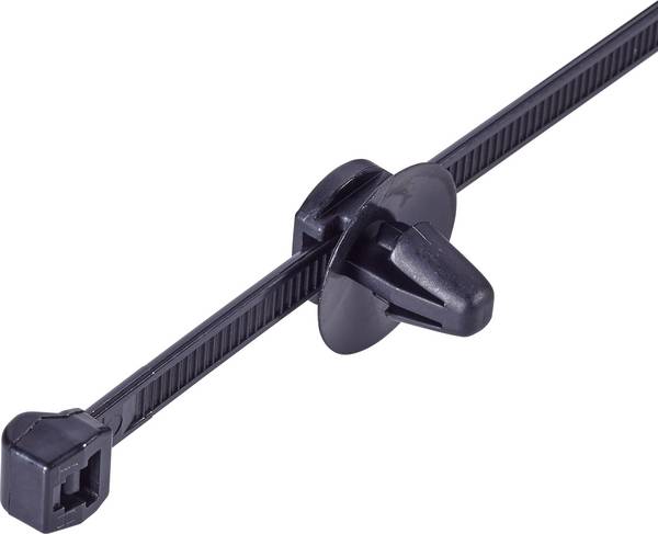 HellermannTyton 150-93130 T50SOSSFT6,5 16-2 OD Kabelbinder 150 mm 4.60 mm Schwarz mit Spreizanker und Teller 1 St.