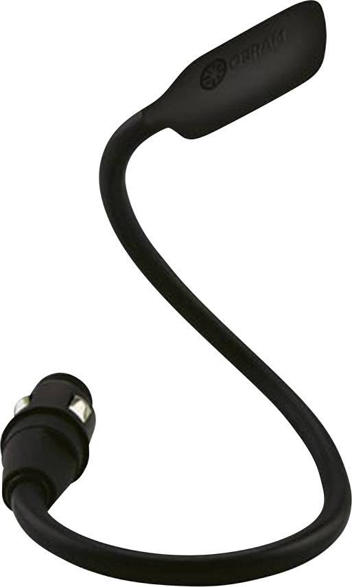 Schwarze LED-Leselampe mit flexiblem Hals, geeignet für Anschluss an USB-Anschlüsse, zum Beleuchten von Tastaturen oder Notebooks.