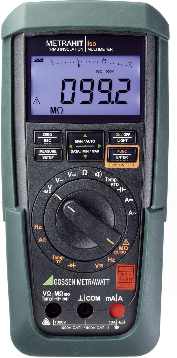 Gossen Metrawatt Metrahit Iso Isolationsmessgerät 50 V, 100 V, 250 V, 500 V, 1000 V 3.1 GΩ