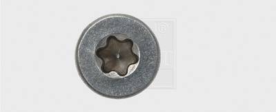 'Torx-Schraube aus Metall mit rundem Kopf und sternförmigem Innenprofil, geeignet für Bau- und Elektronikprojekte.'