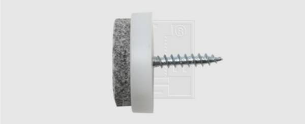 SWG 684 120 24 75 Filzgleiter schraubbar, rund Weiß (Ø) 24 mm 25 St.