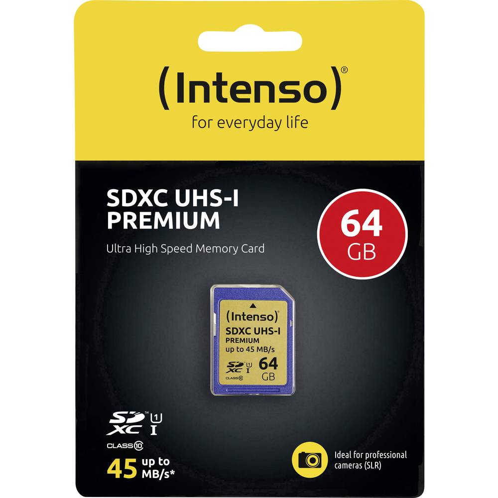 Intenso SDXC-kaart 64 GB Class 10, UHS-I