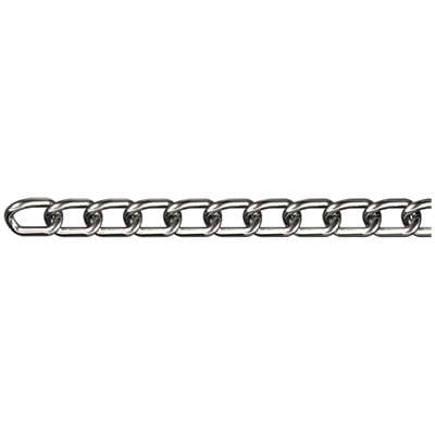 10m Gourmettekette 3,5mm Stahl vernickelt Farbe Silbern Panzerkette