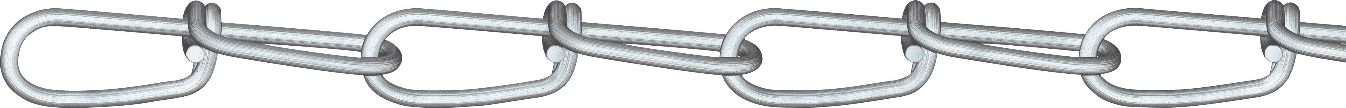 Metallkette mit fünf glänzenden, miteinander verbundenen Gliedern.