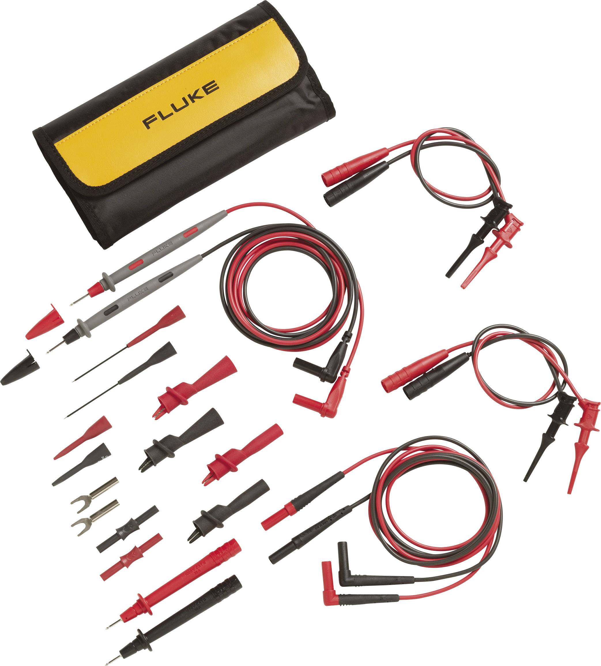FLUKE Sicherheits-Messleitungs-Set [ Lamellenstecker 4 mm - Lamellenstecker 4 mm] 1 m Schwarz, Rot F