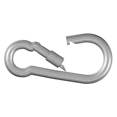 3 Verzinkte Karabinerhaken aus Stahl mit Schraubverschluss 60 x 6 mm Neu