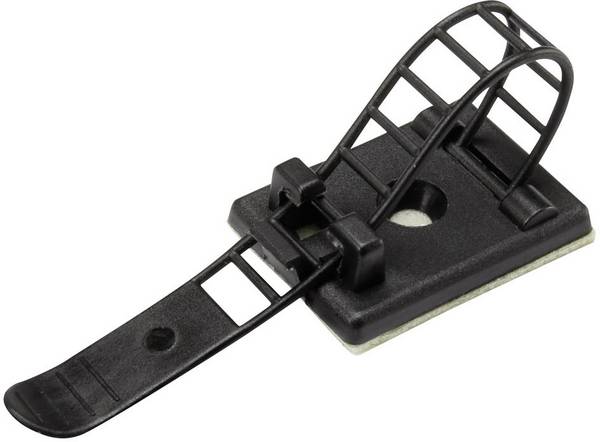 TRU COMPONENTS WCT-64 Befestigungssockel selbstklebend, schraubbar 1206770 Bündel-Ø-Bereich 16 mm (max) mit Befestigungsbinder Schwarz 25 St.