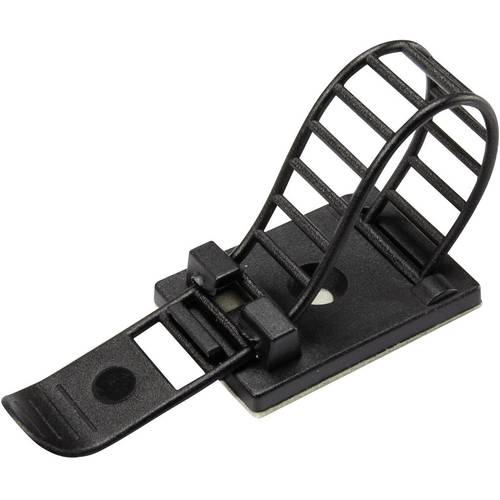 Thumbnail - TRU COMPONENTS WCT-85 Befestigungssockel selbstklebend, schraubbar 1206772 Bündel-Ø-Bereich 22 mm (max) mit Befestigungs...