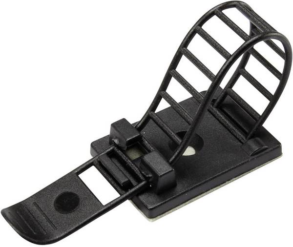TRU COMPONENTS WCT-85 Befestigungssockel selbstklebend, schraubbar 1206772 Bündel-Ø-Bereich 22 mm (max) mit Befestigungsbinder Schwarz 25 St.