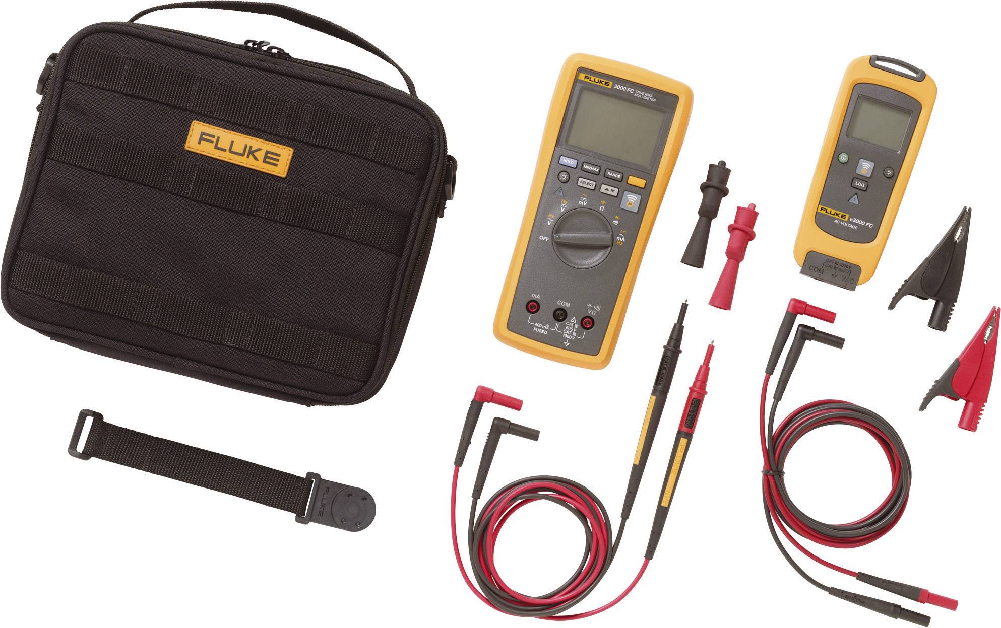 'Multimeter-Set mit Tasche, Messleitungen und Krokodilklemmen, ideal zur elektrischen Fehlersuche und Diagnose in verschiedenen Anwendungen.'