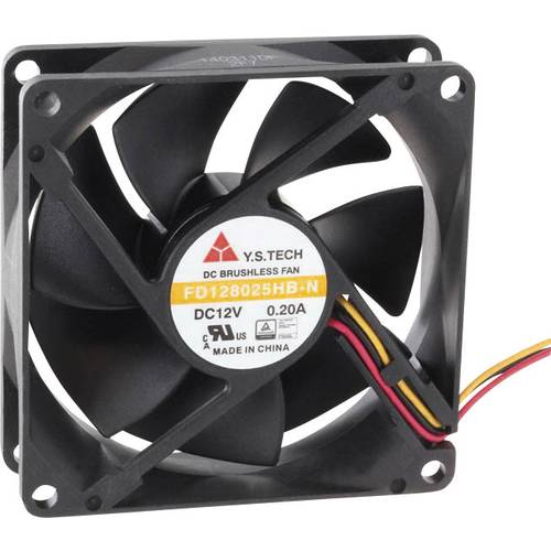 YS TECH FD128025HB-N(2F7) Axiallüfter 12 V/DC 70.68 m³/h (L x B x H) 80 x 80 x 25 mm