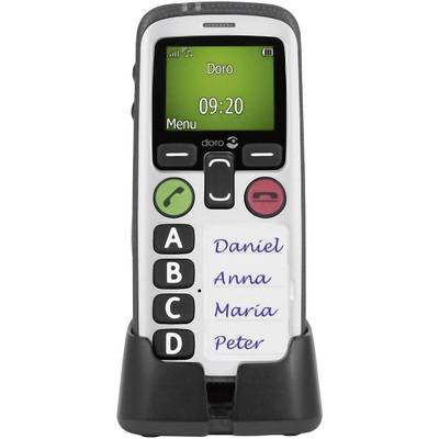 doro Secure 580 Senioren-Handy mit Ladestation, Spritzwassergeschützt Schwarz, Weiß