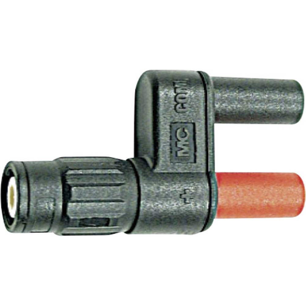 Meetadapter [ BNC-stekker Bus 4 mm] aanraakveilig MultiContact XM-BB-4 Zwart-rood
