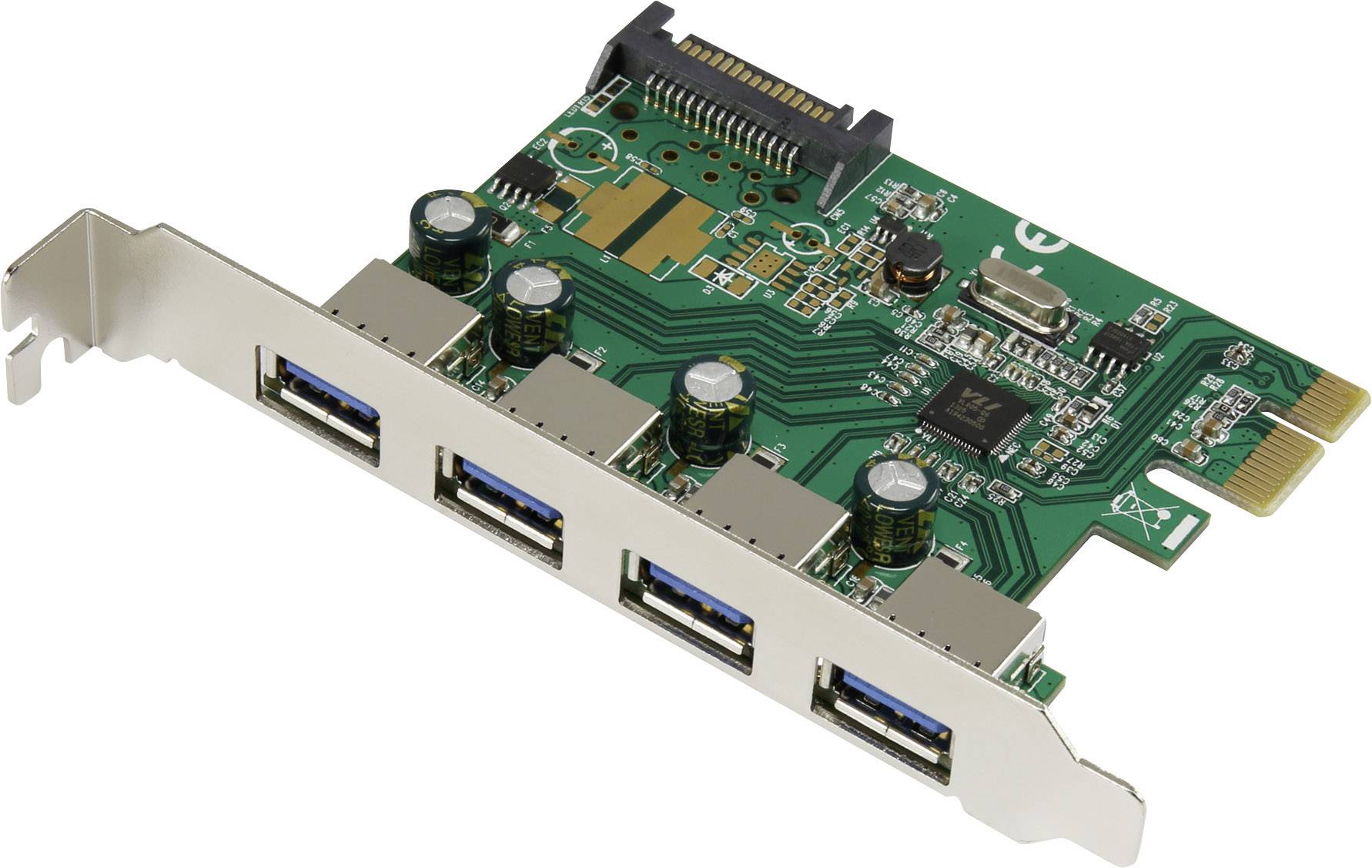 RENKFORCE 4 Port USB 3.0-Controllerkarte USB-A PCIe