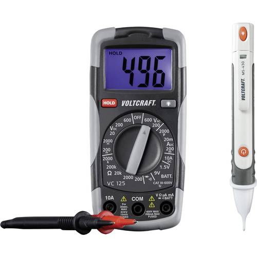 VOLTCRAFT DT-TEST-KIT 150 Hand-Multimeter digital CAT III 600 V Anzeige (Counts): 2000