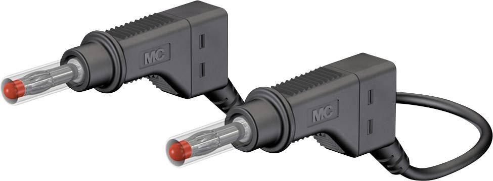 'Zwei schwarze, parallel geschaltete Prüfspitzen mit roten Enden, verbunden durch ein schwarzes Kabel. Eignen sich für elektrische Tests.'