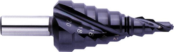 Exact 07037 HSS Stufenbohrer Gesamtlänge 76 mm TiAIN 3-Flächenschaft 1 St.
