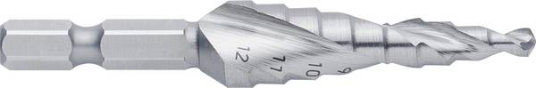 Exact 08001 Universal-Stufenbohrerbit mit Spiralnute 4-12mm HSS Stufenbohrer   Gesamtlänge 72 mm   1/4" (6.3 mm) 1 St.