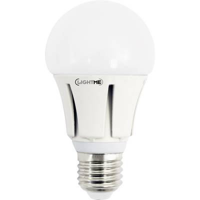 Eine weiße LED-Glühbirne mit Schraubsockel, geeignet für Standardleuchten, abgebildet vor einem neutralen Hintergrund.