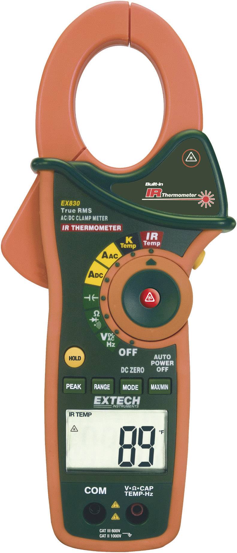 EXTECH Stromzange, Hand-Multimeter digital Extech EX830 Kalibriert nach: DAkkS IR-Thermometer CAT II