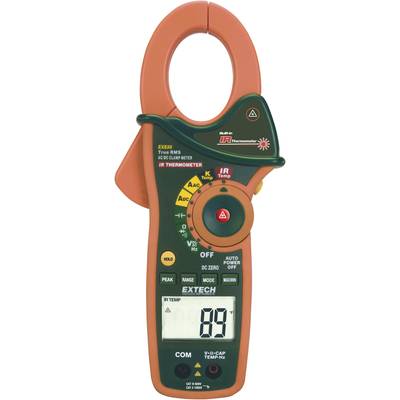 Extech EX830 Stromzange, Hand-Multimeter kalibriert (ISO) digital IR-Thermometer CAT III 600 V Anzeige (Counts): 4000