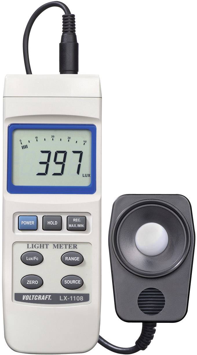 VOLTCRAFT ® LX-1108 Lux-Meter, Beleuchtungsmessgerät, Helligkeitsmesser 0 - 400000 lx