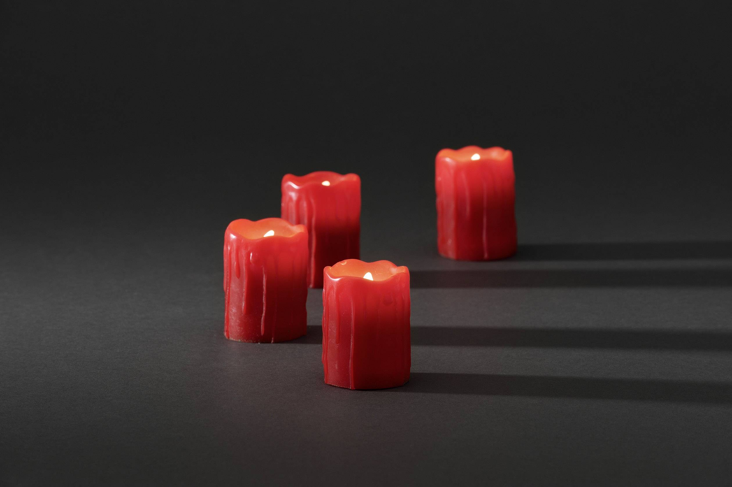 Bougie LED en cire véritable rouge