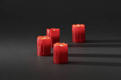 LED-Echtwachskerze rot